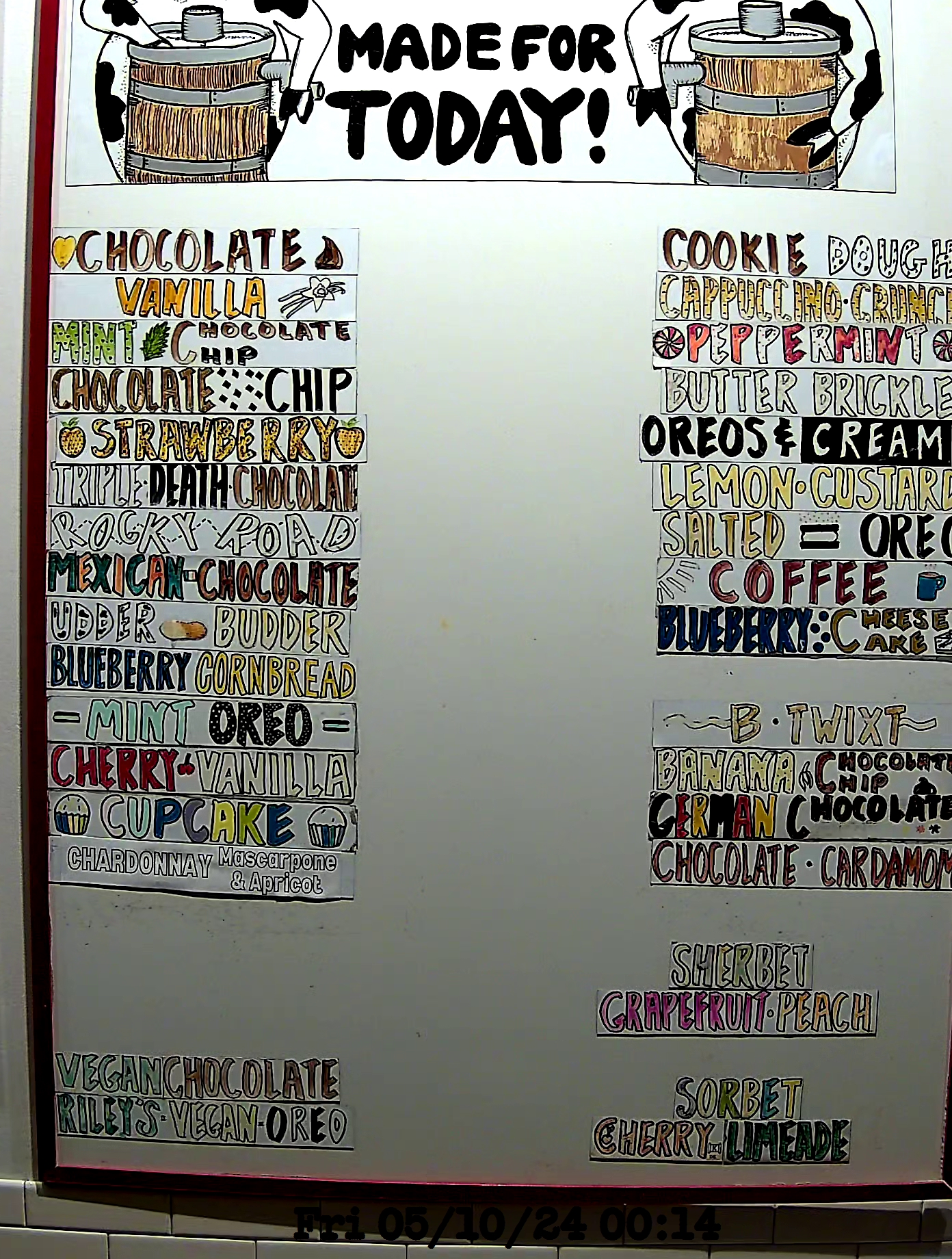 Bonnie Brae Ice Cream Flavors