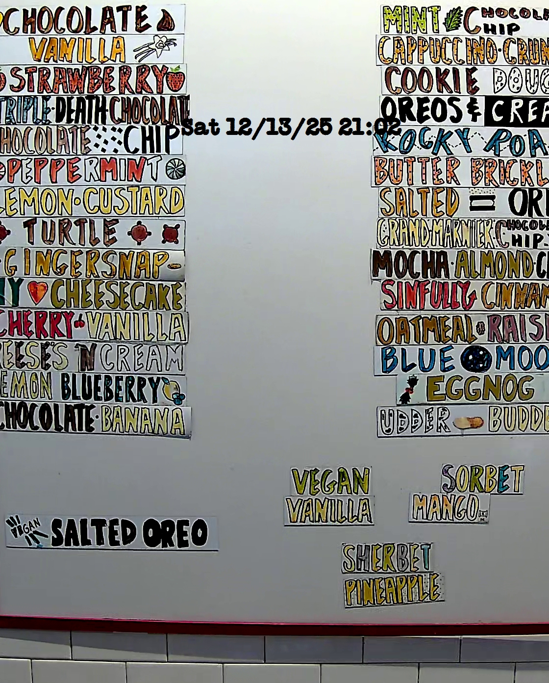 Bonnie Brae Ice Cream Flavors