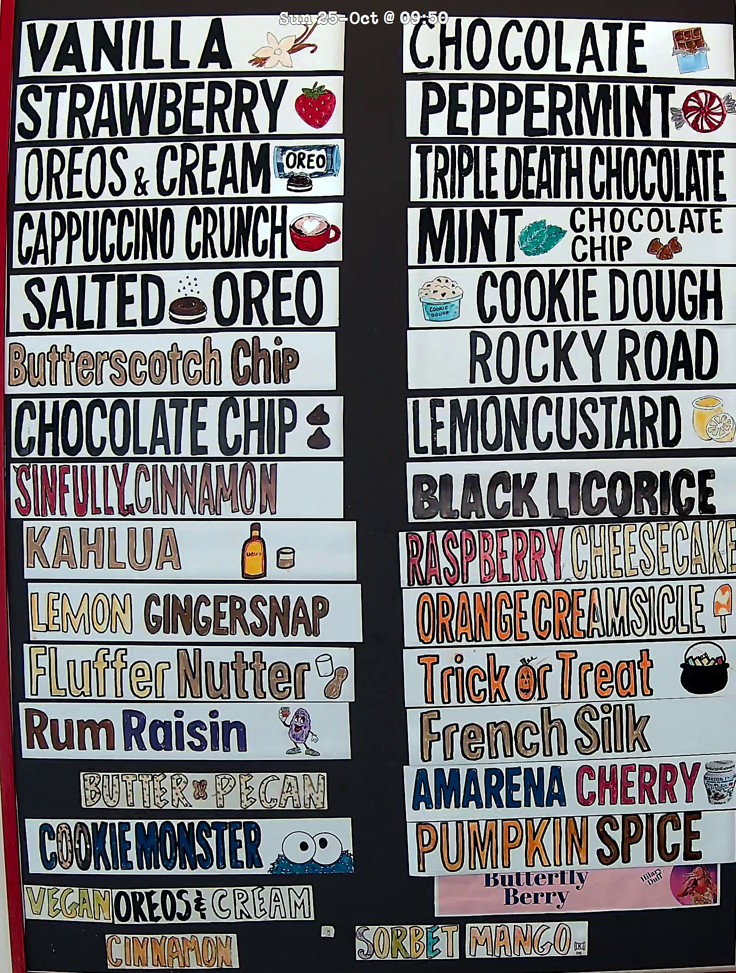 Bonnie Brae Ice Cream Flavors