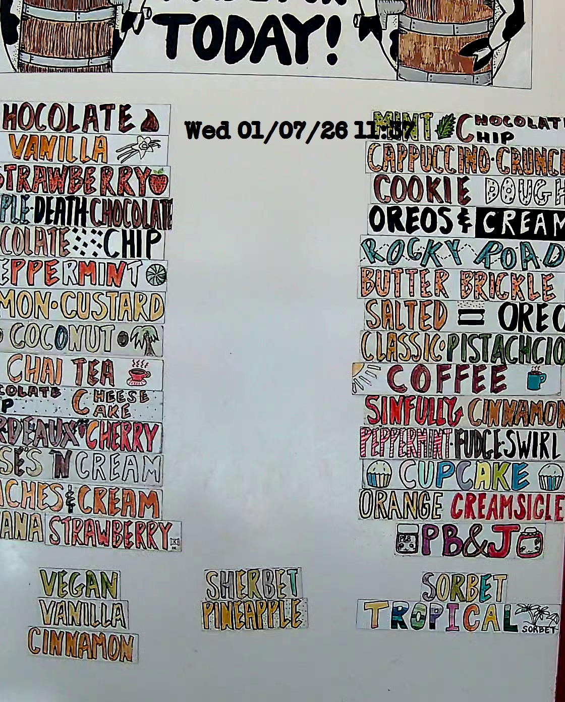 Bonnie Brae Ice Cream Flavors