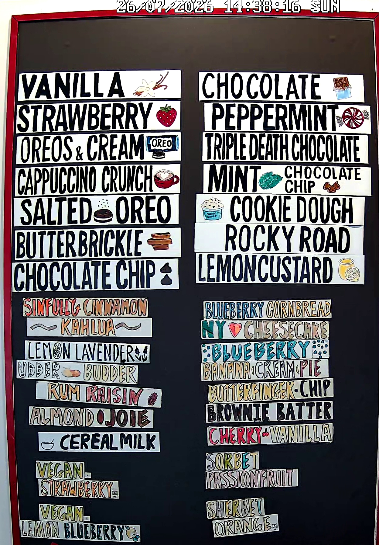 Bonnie Brae Ice Cream Flavors