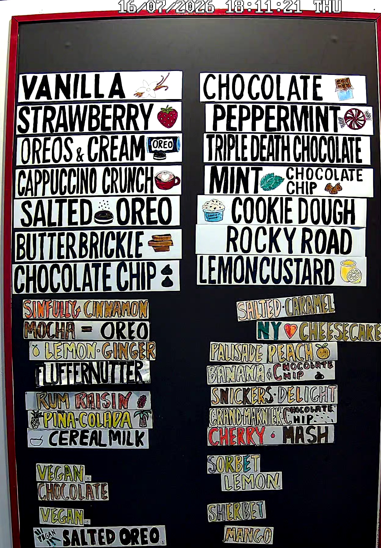 Bonnie Brae Ice Cream Flavors
