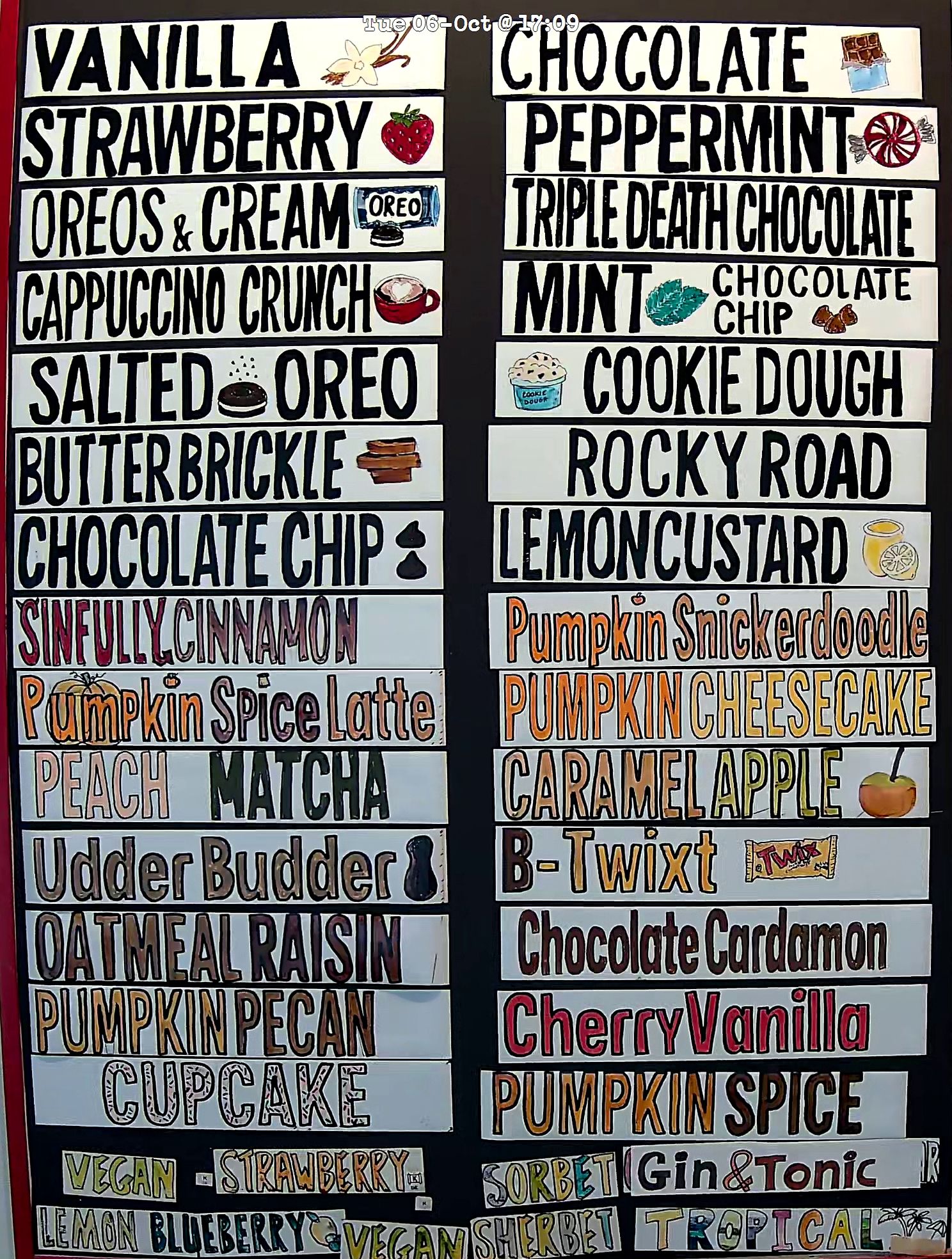 Bonnie Brae Ice Cream Flavors