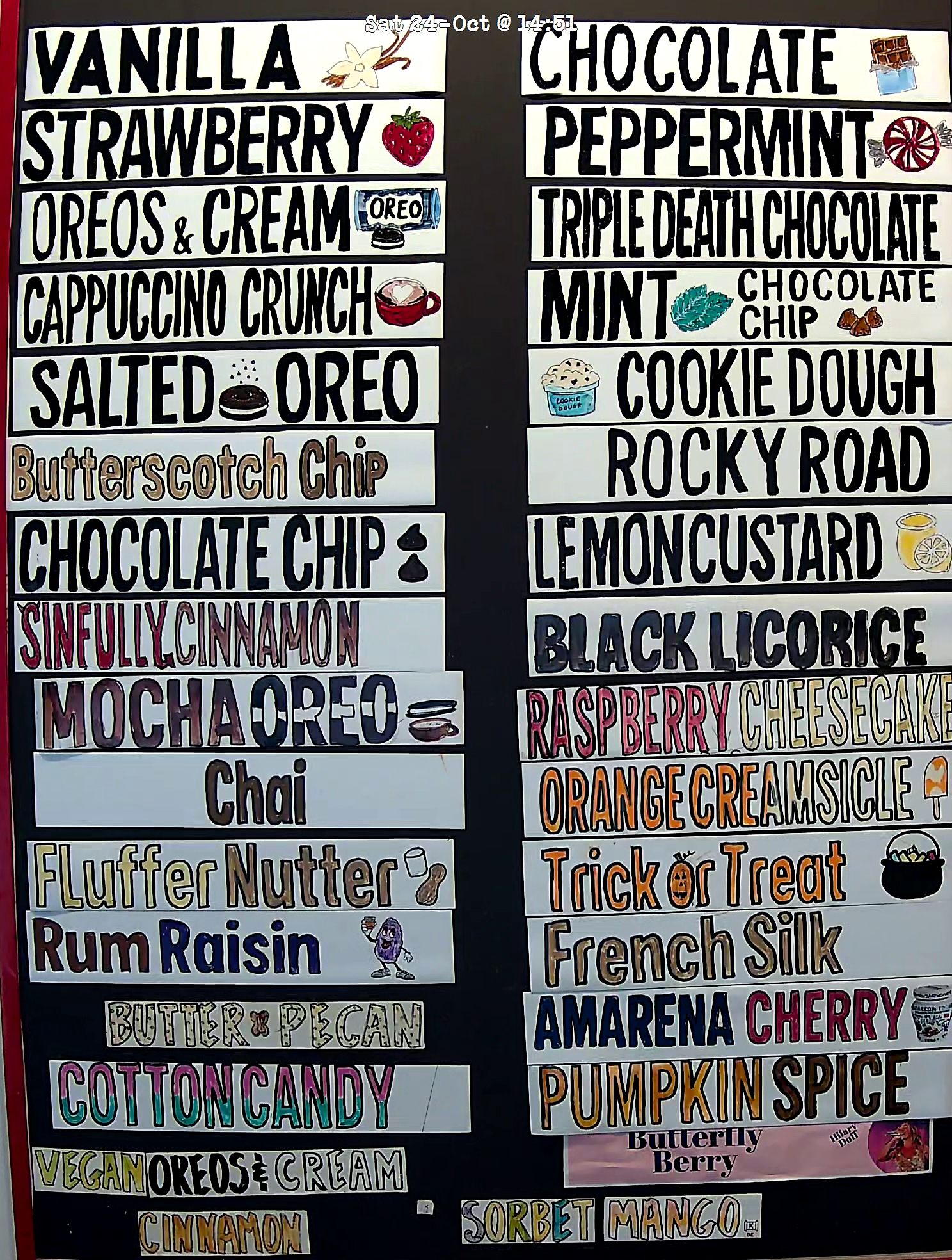 Bonnie Brae Ice Cream Flavors