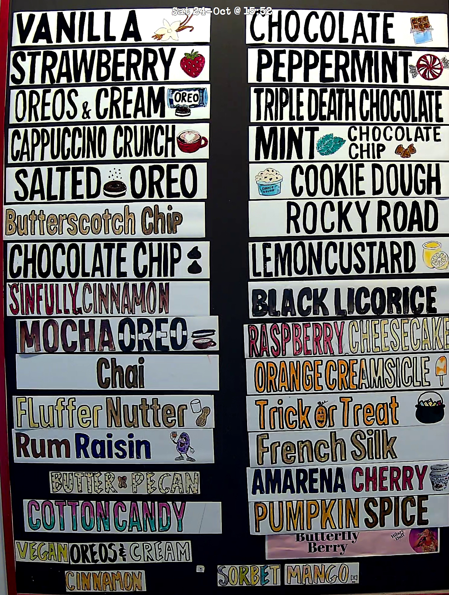 Bonnie Brae Ice Cream Flavors